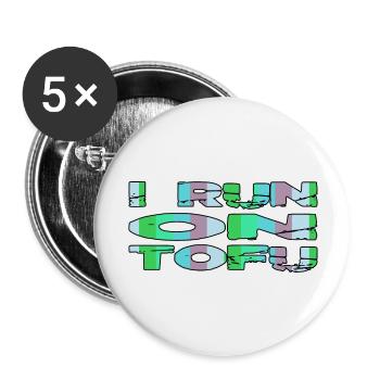 À base de plantes Go Vegan cadeau blague dictons drôles - Lot de 5 grands badges (56 mm) - blanc - Devant