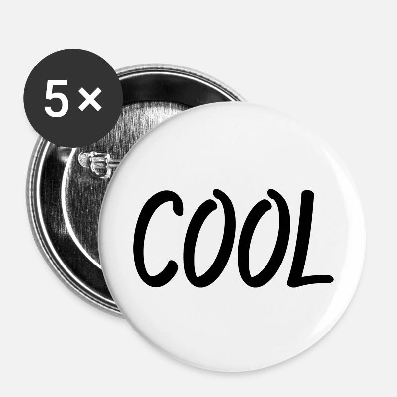 Cool - Buttons groß 56 mm (5er Pack) - Weiß