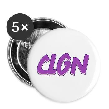 CLGN | Kurzform Köln - Buttons groß 56 mm (5er Pack) - Weiß - Vorne