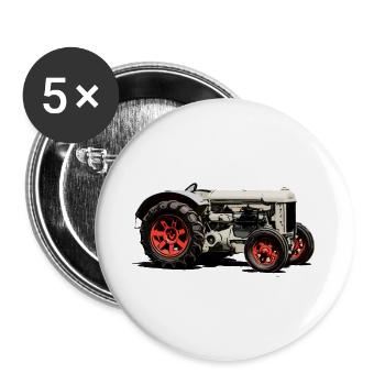 Tracteur Vintage Fordson Modèle F - Lot de 5 grands badges (56 mm) - blanc - Devant