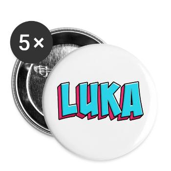 Name Motif: Luka - Buttons large 2.2''/56 mm (5-pack) - white - Front
