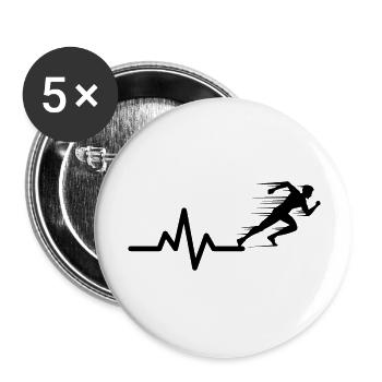 Run - Buttons groß 56 mm (5er Pack) - Weiß - Vorne