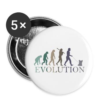EVOLUTION Yorkshire Terrier - Buttons groß 56 mm (5er Pack) - Weiß - Vorne