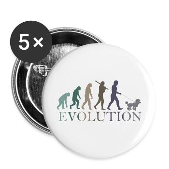 EVOLUTION PUDEL - Buttons groß 56 mm (5er Pack) - Weiß - Vorne
