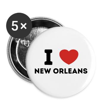 I Love Nouvelle-Orléans États-Unis - Lot de 5 grands badges (56 mm) - blanc - Devant