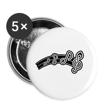 Clé de symbole de notes de musique - Lot de 5 grands badges (56 mm) - blanc - Devant