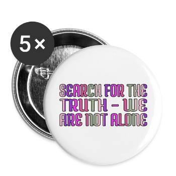 alien spaceship birthday present idea happy - Buttons groß 56 mm (5er Pack) - Weiß - Vorne