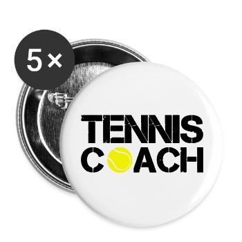 Entraîneur de tennis - Lot de 5 grands badges (56 mm) - blanc - Devant