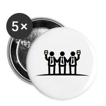 Bachelor Groom Team Bachelors - Buttons large 2.2''/56 mm (5-pack) - white - Front