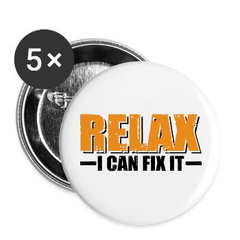 Relax I Can Fix It 15 - Buttons groß 56 mm (5er Pack) - Weiß - Vorne