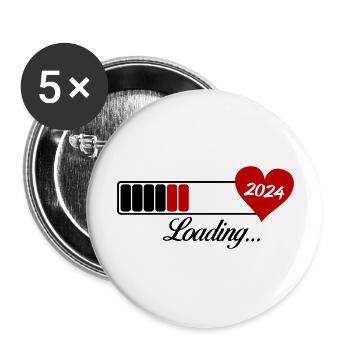 loading 2024 - Buttons groß 56 mm (5er Pack) - Weiß - Vorne