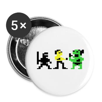 Martial PixFighters puredesign - Buttons groß 56 mm (5er Pack) - Weiß - Vorne