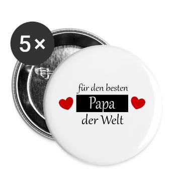 Fête des pères 2026 cadeau Papa Papa Meilleur Papa Jamais - Lot de 5 grands badges (56 mm) - blanc - Devant