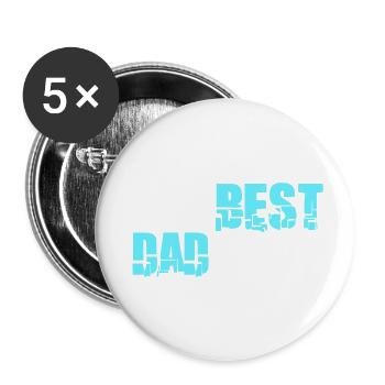 Le meilleur papa de tous les temps Cool Love - Lot de 5 grands badges (56 mm) - blanc - Devant