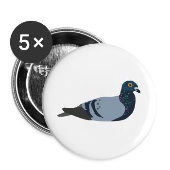 Taube  - Buttons groß 56 mm (5er Pack) - Weiß - Vorne