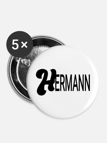 Hermann - Buttons groß 56 mm (5er Pack) - Weiß