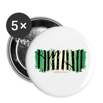 Waldbaden Wald shinrin yoku Waldgänger Waldbad - Buttons groß 56 mm (5er Pack) - Weiß - Vorne