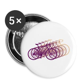 Vélo de route Vélo Vintage Rétro - Lot de 5 grands badges (56 mm) - blanc - Devant