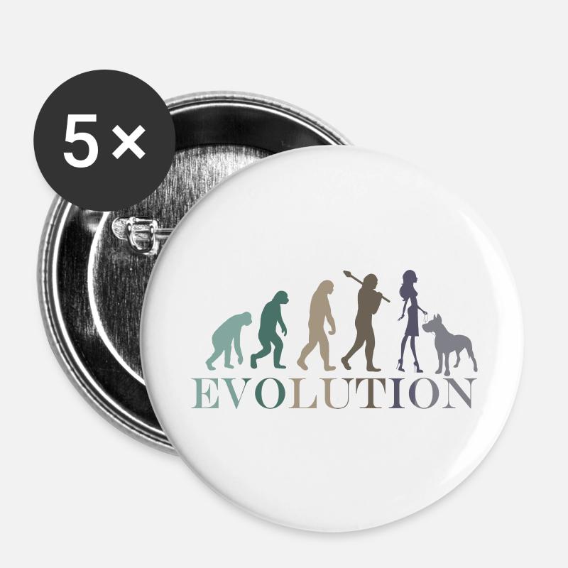 Evolution Great Dane Female Retro Minimalism - Buttons large 2.2''/56 mm (5-pack) - white