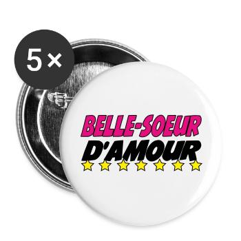 Beautiful Sister of Love - Buttons large 2.2''/56 mm (5-pack) - white - Front