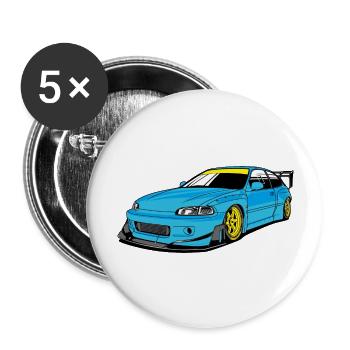 Racing car - Buttons groß 56 mm (5er Pack) - Weiß - Vorne