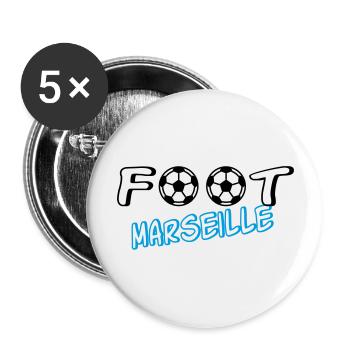 Fuß Marseille - Buttons groß 56 mm (5er Pack) - Weiß - Vorne