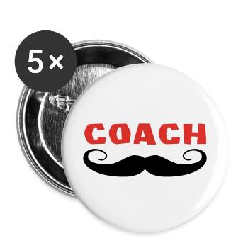 COACH Schnurrbart - Buttons groß 56 mm (5er Pack) - Weiß - Vorne