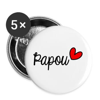 PAPUAN. DAD. FATHER'S DAY. HAPPY FATHER'S DAY - Buttons large 2.2''/56 mm (5-pack) - white - Front