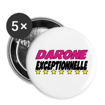 DARONE exceptionnelle - Lot de 5 grands badges (56 mm) - blanc - Devant