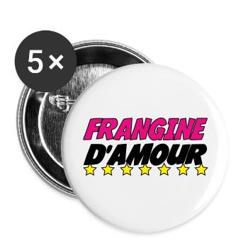 FRANGINE d'amour - Lot de 5 grands badges (56 mm) - blanc - Devant