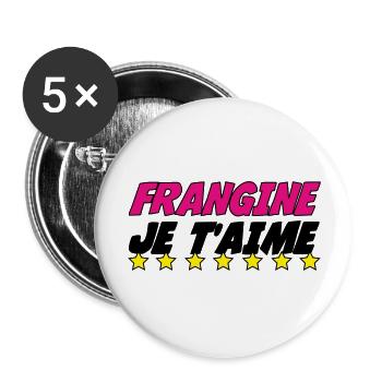 SCHWESTER, ICH LIEBE DICH - Buttons groß 56 mm (5er Pack) - Weiß - Vorne