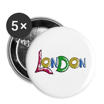 Vibrant London lettering in gradient - Buttons large 2.2''/56 mm (5-pack) - white - Front