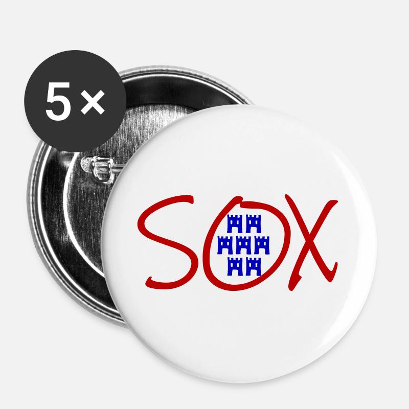 siebenbuerger sachse - Buttons groß 56 mm (5er Pack) - Weiß