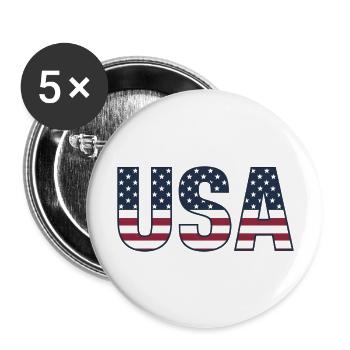 USA T-Shirt - American Flag Letters - Buttons large 2.2''/56 mm (5-pack) - white - Front