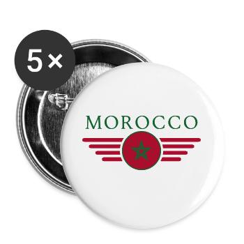 Ich liebe Marokko, Eleganz Stil Design T-Shirt - Buttons groß 56 mm (5er Pack) - Weiß - Vorne
