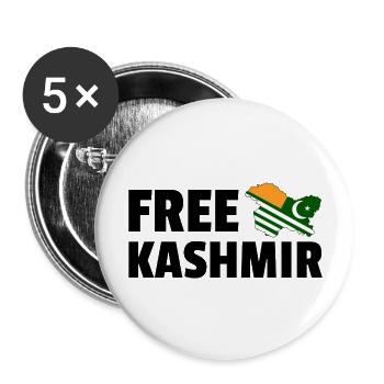 Free Kashmir: Bold Support for Kashmiri Rights - Buttons large 2.2''/56 mm (5-pack) - white - Front