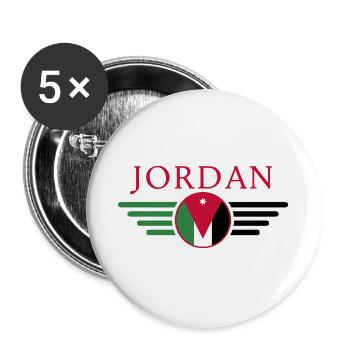 J’aime Jordan, T-shirt Style Design - Lot de 5 grands badges (56 mm) - blanc - Devant