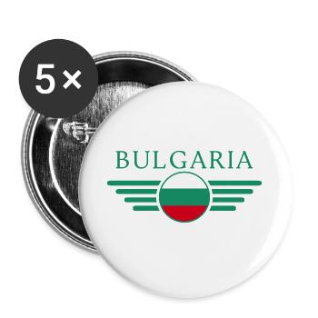 Ich liebe Bulgarien, Eleganz Stil Design T-Shirt - Buttons groß 56 mm (5er Pack) - Weiß - Vorne
