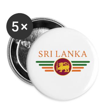 J’aime le Sri Lanka, T-shirt design de style élégance - Lot de 5 grands badges (56 mm) - blanc - Devant