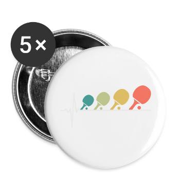 Table Tennis Heartbeat - Buttons large 2.2''/56 mm (5-pack) - white - Front