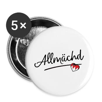 Allmächd - Lot de 5 grands badges (56 mm) - blanc - Devant