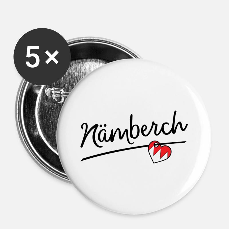Nämberch - Buttons groß 56 mm (5er Pack) - Weiß