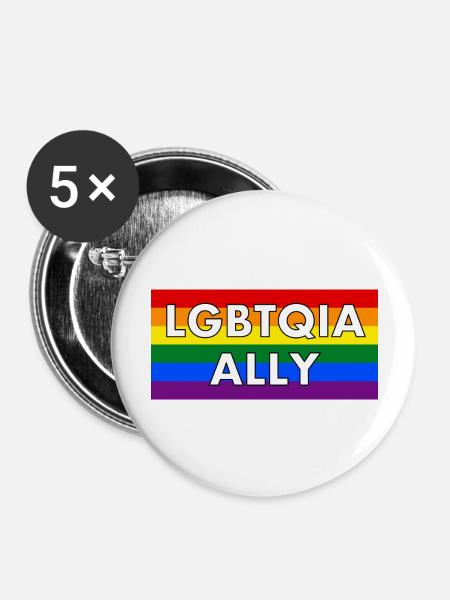 LGBTQIA-Verbündeter - Buttons groß 56 mm (5er Pack) - Weiß