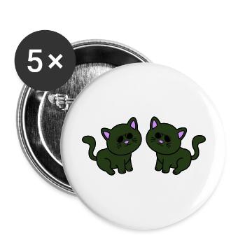 Chats cool - Lot de 5 grands badges (56 mm) - blanc - Devant