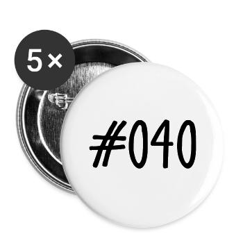 #040 - 040 - Vorwahl - Hamburg - Elbe - Alster - Buttons groß 56 mm (5er Pack) - Weiß - Vorne