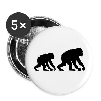 affen - Buttons groß 56 mm (5er Pack) - Weiß - Vorne