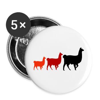 Famille Lama - Lot de 5 grands badges (56 mm) - blanc - Devant