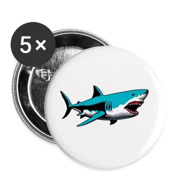 Hai - Buttons groß 56 mm (5er Pack) - Weiß - Vorne