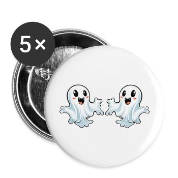 Ghosts Halloween - Buttons groß 56 mm (5er Pack) - Weiß - Vorne