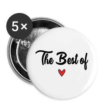 HAPPY FATHER'S DAY. DAD. FATHER'S DAY. FATHER - Buttons large 2.2''/56 mm (5-pack) - white - Front